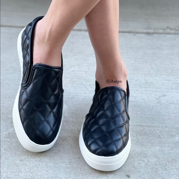 Black Platform Quilted Slip on sneakers - Picture 7 of 11